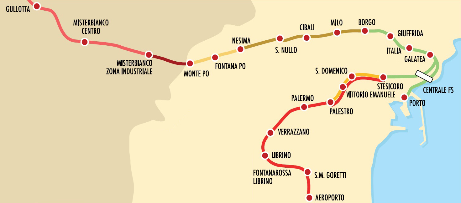 Mappa metro Catania