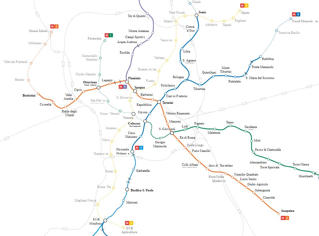 Mappa Metro Roma PUMS